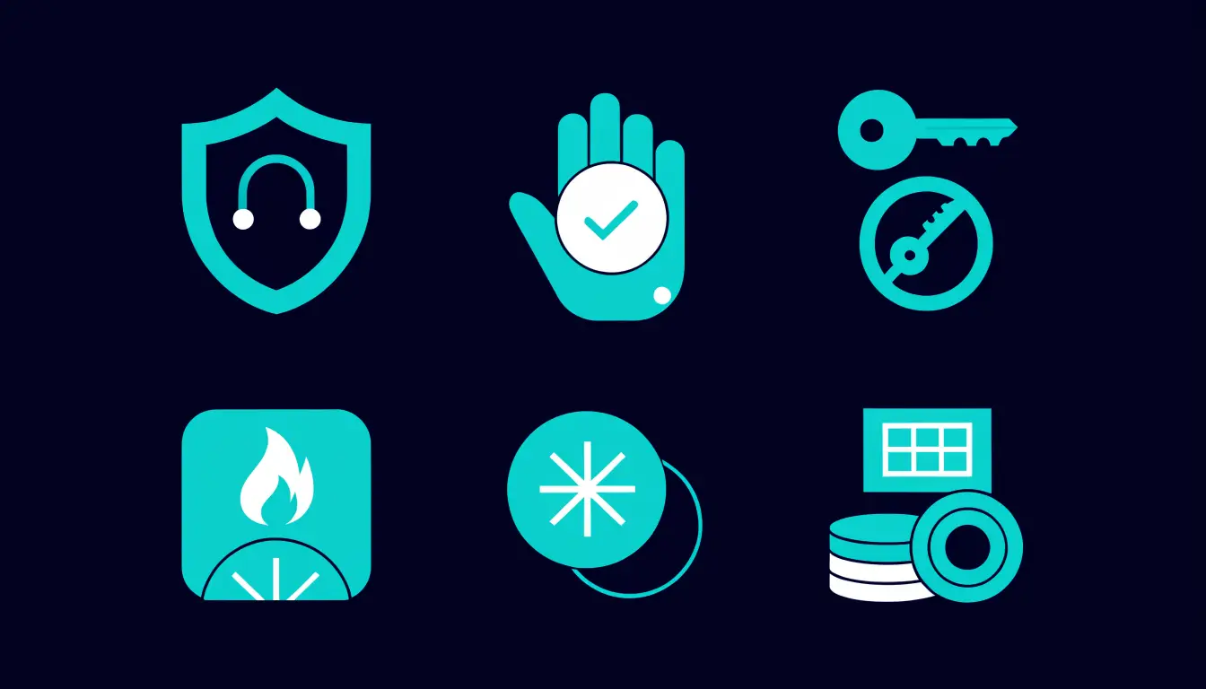 Three crypto wallet types side by side: an exchange account, a software wallet app on a phone, and an offline hardware wallet