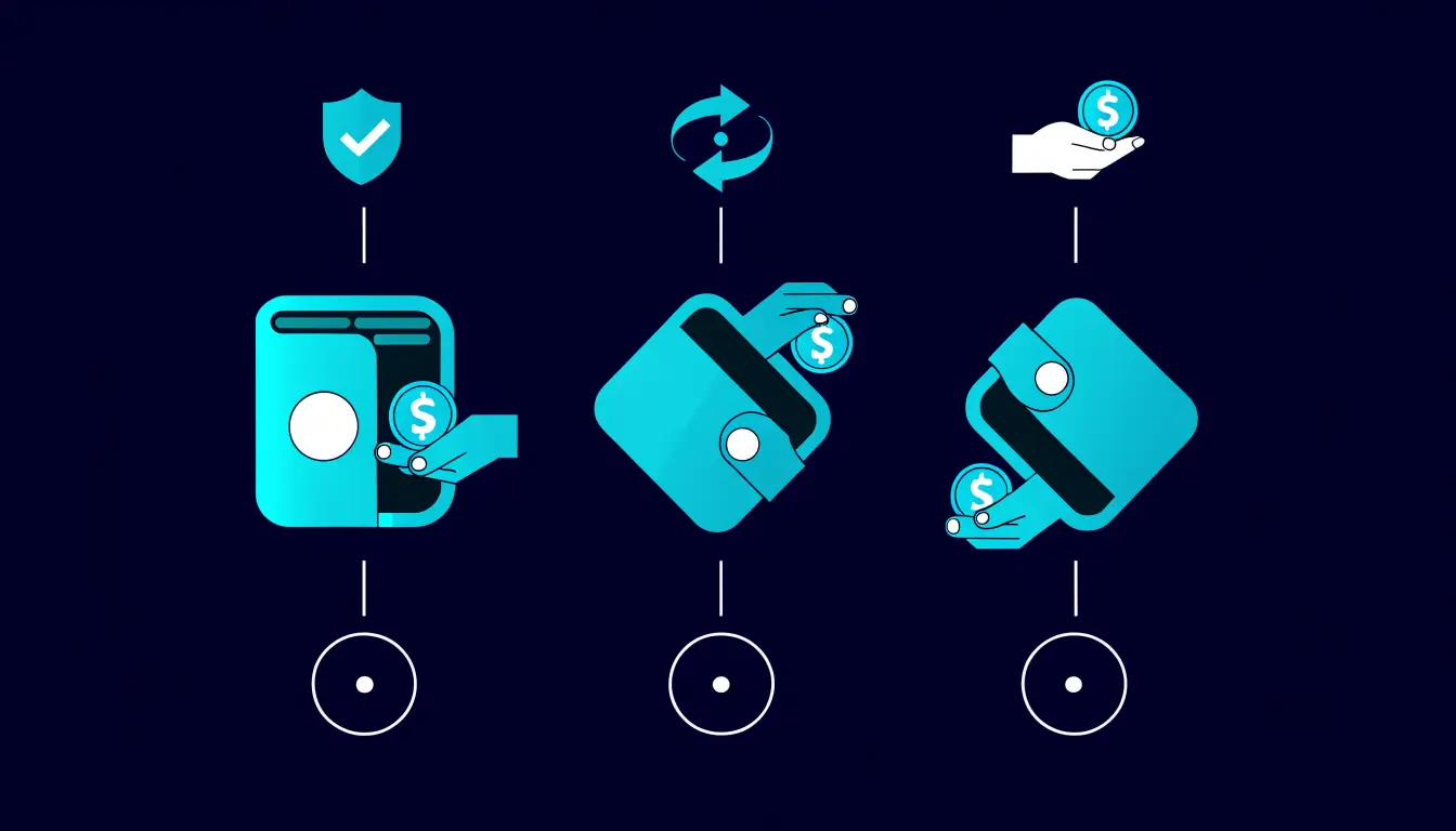 Checklist of criteria for comparing crypto wallets: security, ease of use, who holds the keys, online or offline, supported coins, and backup