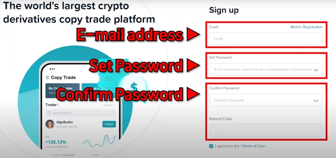 How To Register Bitget Step 1