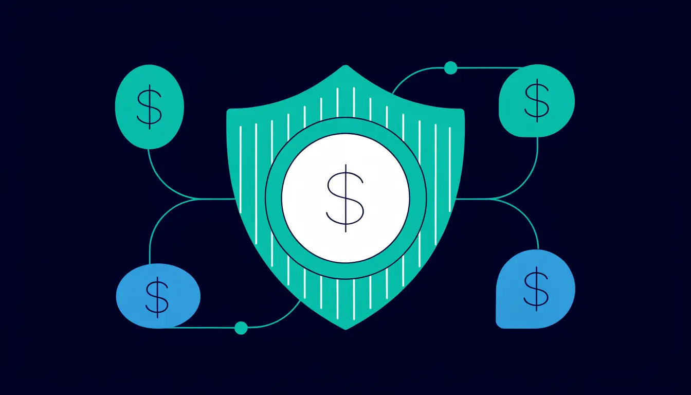 Icons showing causes of a stablecoin de-peg: lost confidence, thin reserves, a bank run, and flawed algorithm code