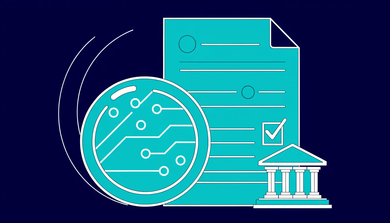 Crypto taxes basics: coins beside a calculator, tax form, and a magnifying glass over records