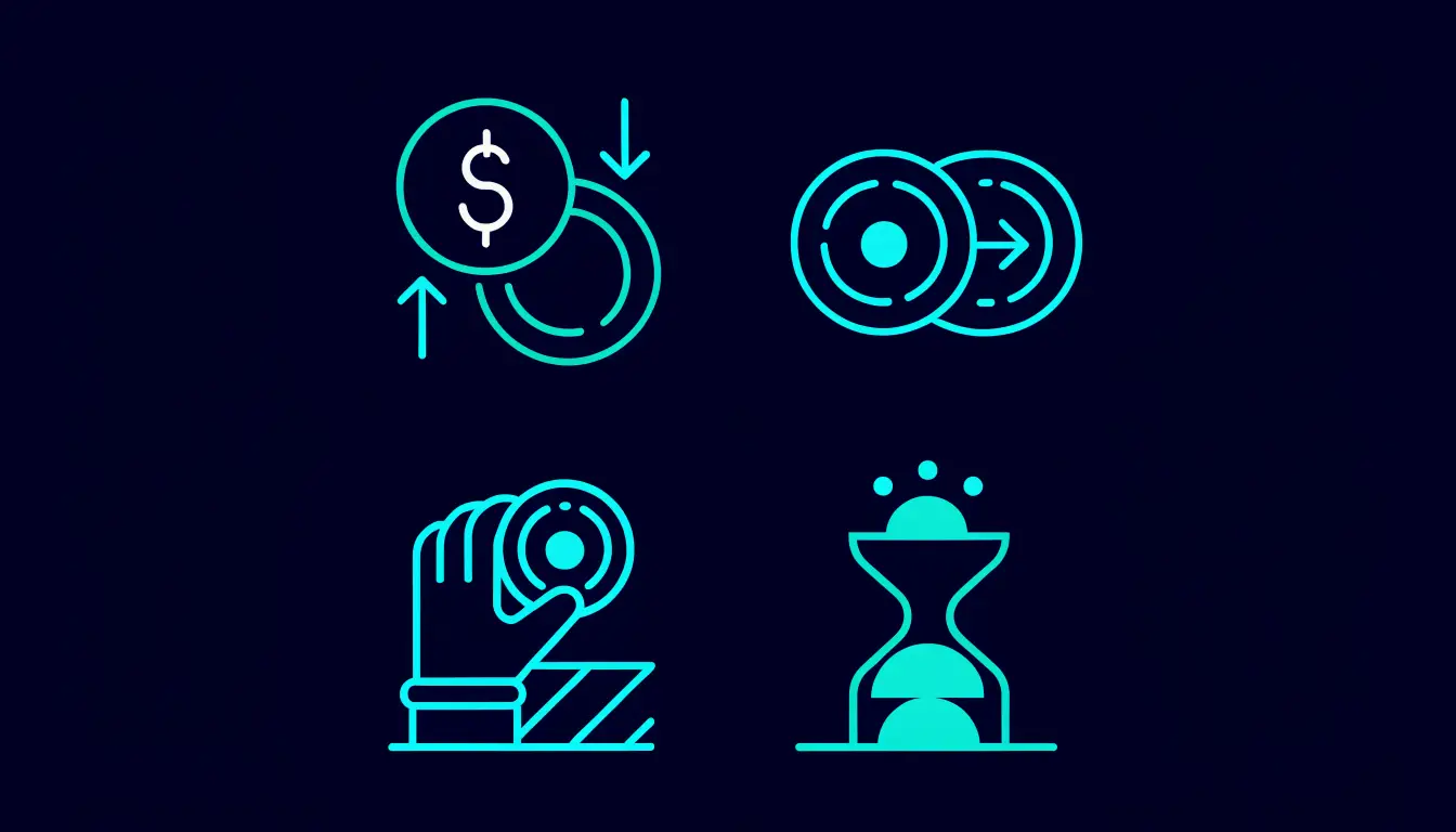 Diagram of common crypto taxable events: selling for cash, trading crypto to crypto, spending, and earning rewards