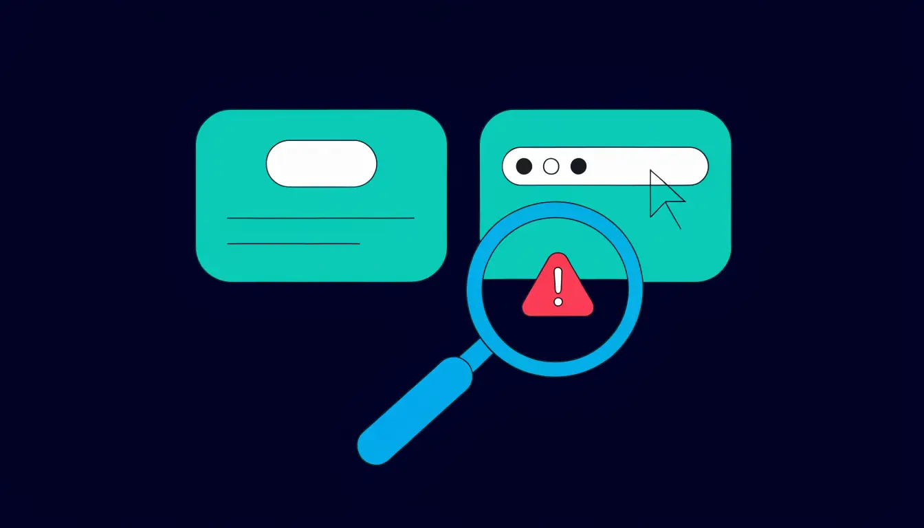 Grid showing the main types of crypto fakes: a look-alike website, a fake app store listing, a fake browser extension, and a fake search ad
