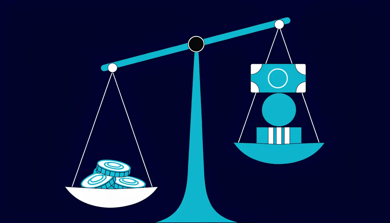 Guide illustration showing crypto sitting on top of a stack after essentials, emergency fund, and debt are covered first