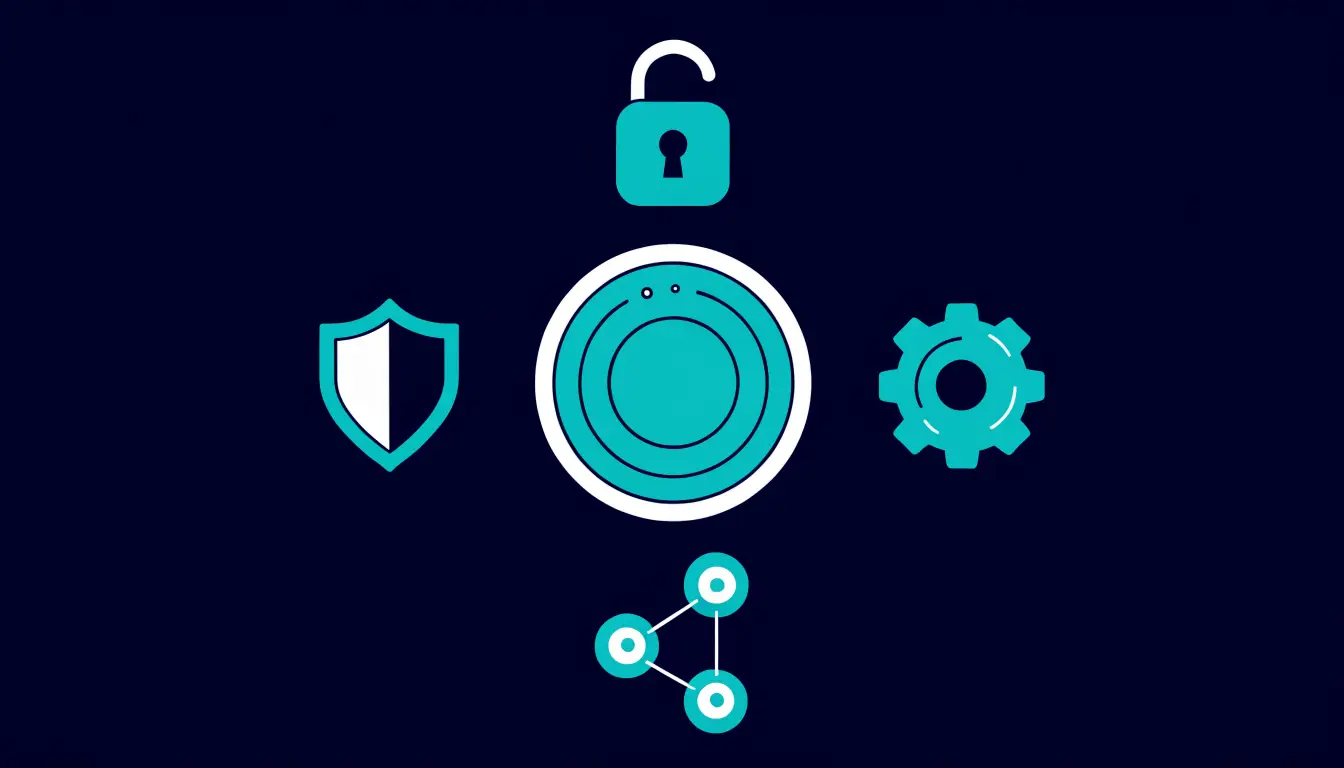 Five drivers of crypto value shown as connected blocks: supply and demand, scarcity, utility, network effects, and trust