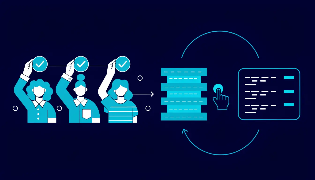 Diagram of how a DAO works: members hold governance tokens, submit a proposal, vote on-chain, and a shared treasury acts on the result