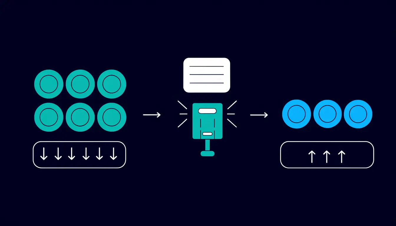 Flow diagram of how staking works: locked coins back a validator that confirms a block, and rewards flow back to the staker