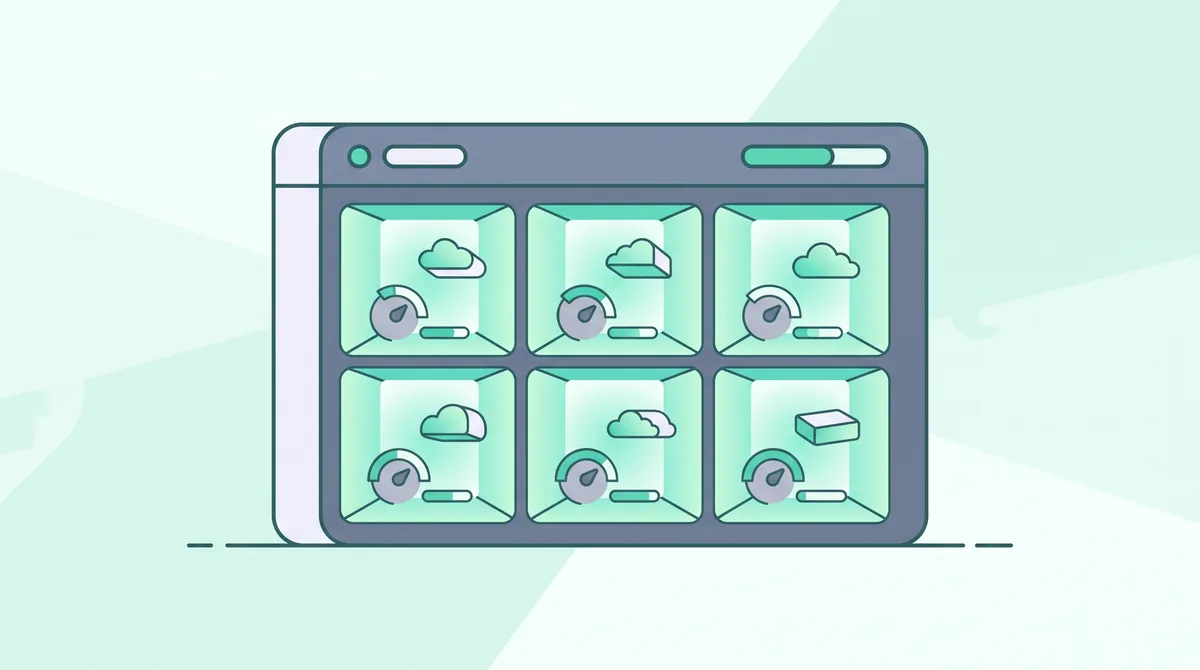 Illustration of a server partitioned into isolated compartments, representing virtual private servers.