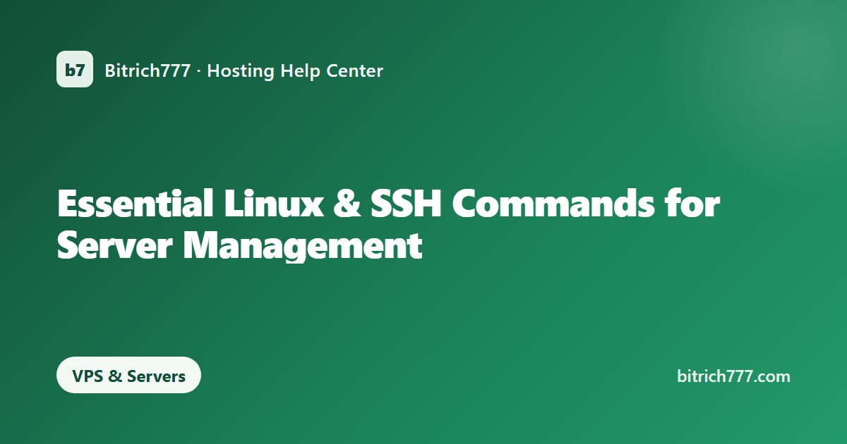 Essential Linux & SSH Commands for Server Management